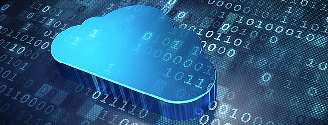 Cloud computing icon against a busy and technical background